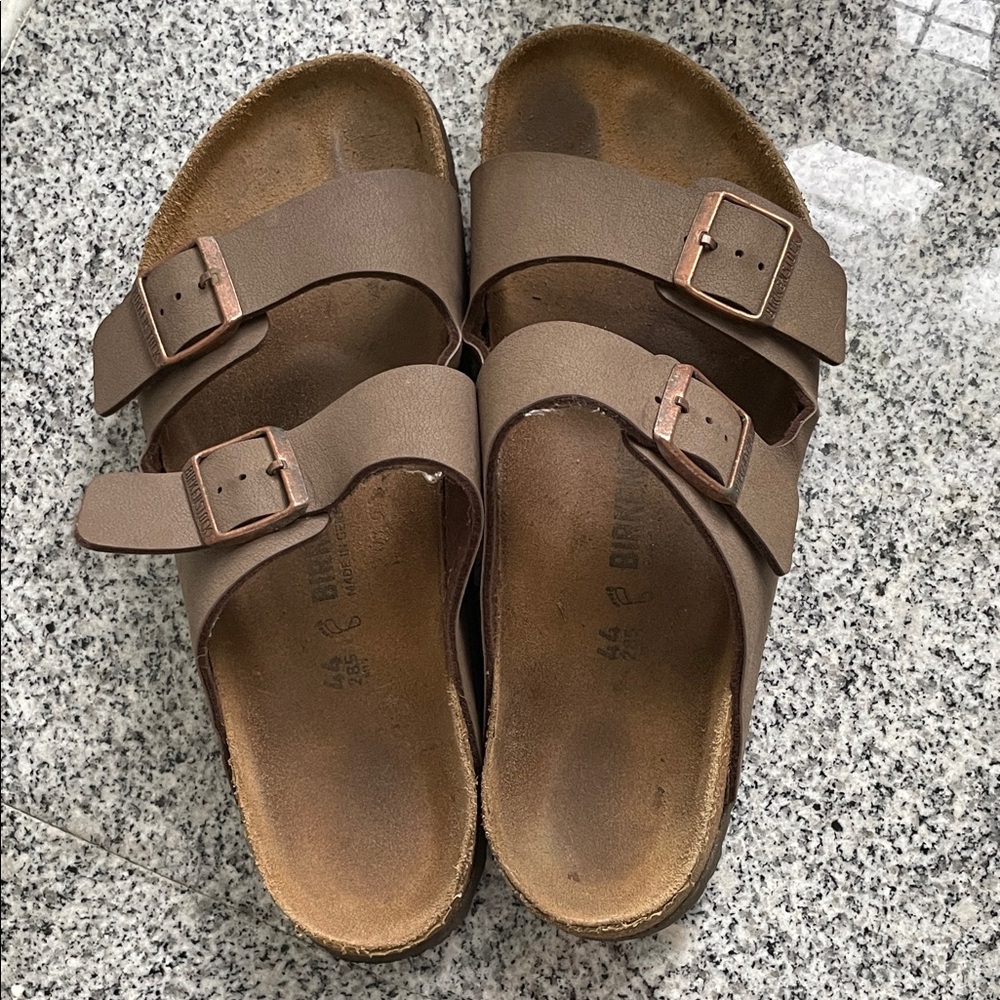 Size 44 US 11 Brown Birkenstock Double Strap Sandals